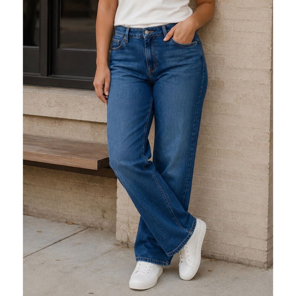 Carhartt Jeans Womens 16 Short Relaxed Fit Blue Denim Straight Leg Workwear